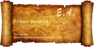 Erben Arnold névjegykártya